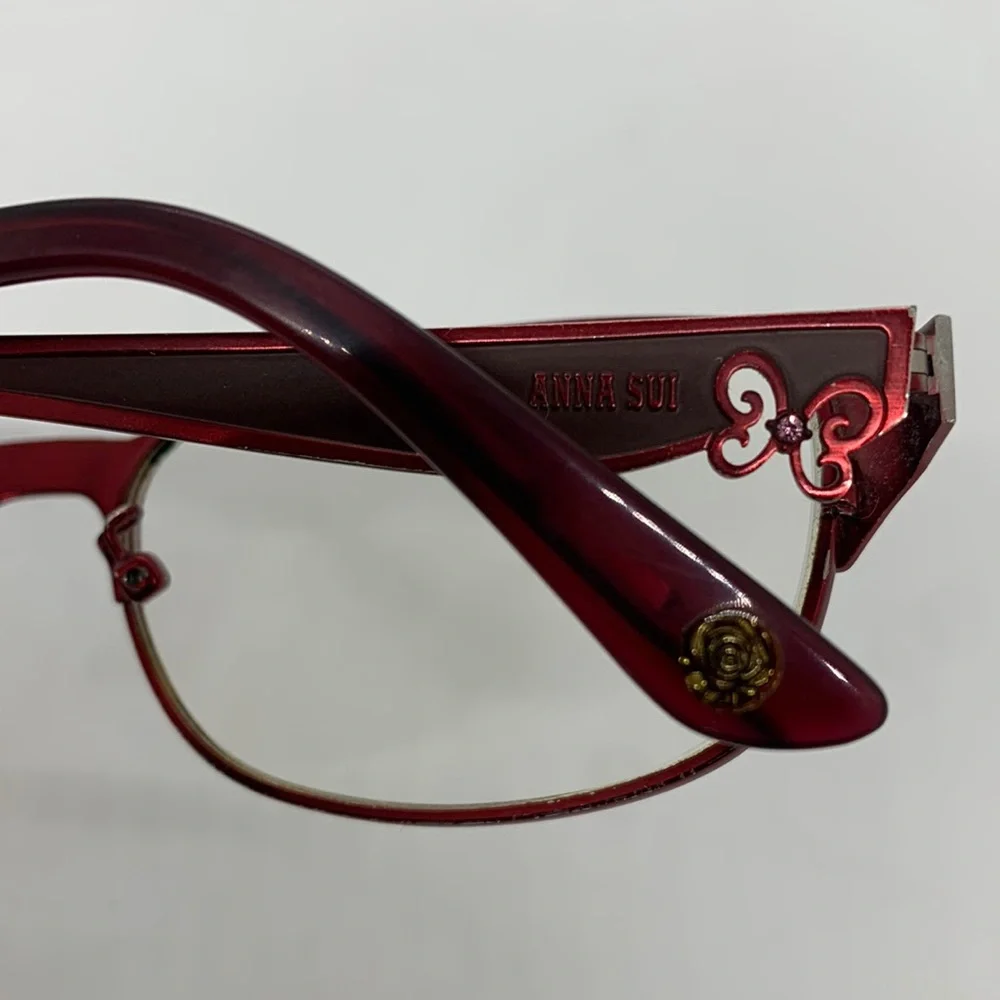 Anna Sui Glasses Red Burgundy D1X AS182 276 54 17 140 Butterfly Feminine Casual